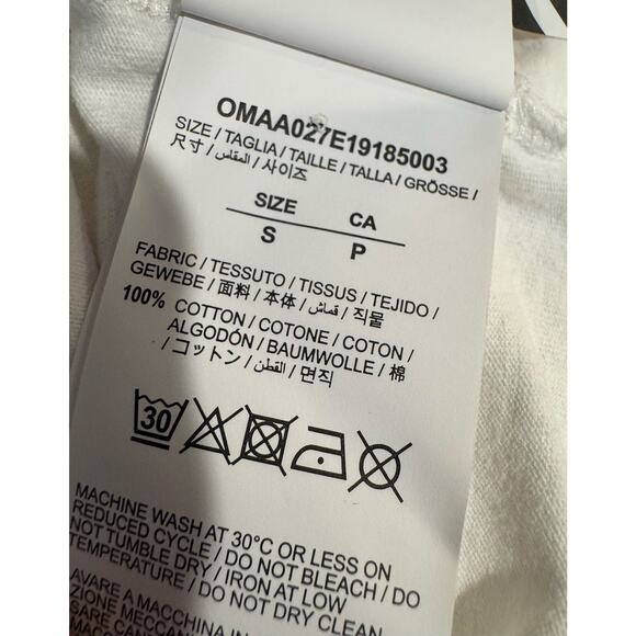 Off-White FW20 “MAIN LABEL” Arrows Logo White Cotton T-Shirt Small - Picture 6 of 9